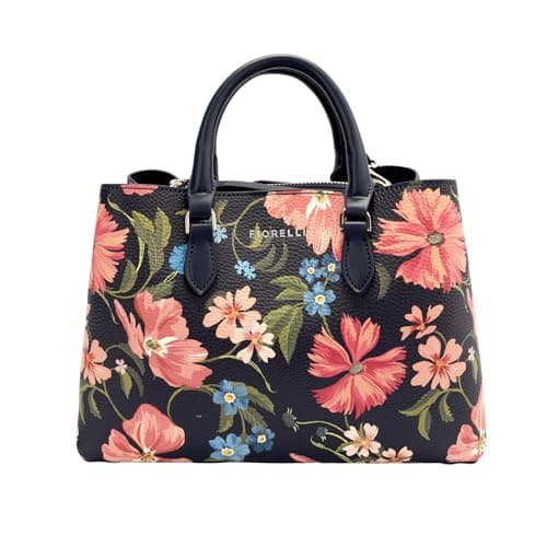 Image of Fiorelli Women's Emery Mini Satchel Bag, Stylish Handbag with Grab Handles & Crossbody Strap, Faux Leather, Midnight Floral