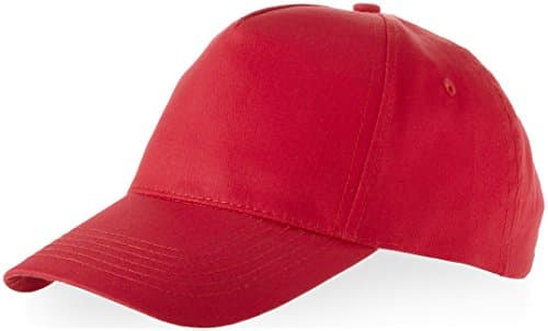 Image of US BASIC 5 PANEL CHILDRENS BASEBALL CAP HAT - 13 COLOURS (RED)