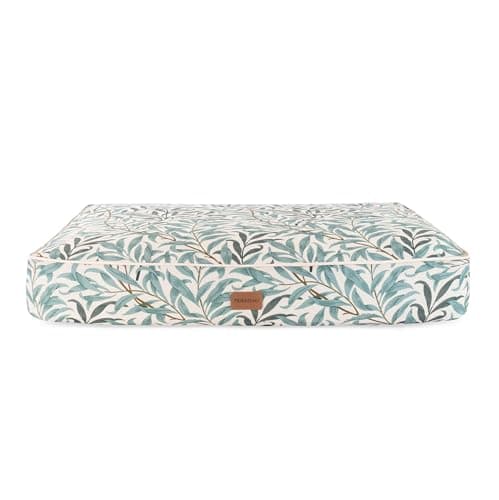 Image of Rosewood x Morris & Co. Willow Boughs Mattress for Dogs, Medium Dog Bed, Ivory/Green, Thickly Padded, Non-Slip Base, Washable, Luxury William Morris Print
