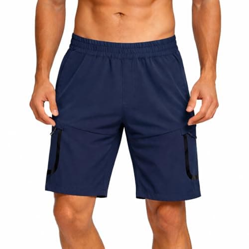 Image of Blu Apparel Mens Cargo Hiking Shorts Lightweight Breathable Outdoor Quick-Dry Sports Shorts for Walking Climbing Running Gym Shorts for Men (UK, Numeric, 38, Regular, Regular, Navy)