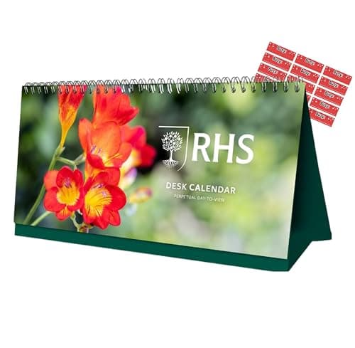 Image of Royal Horticultural Society Calendar 2026 Perpetual Desk Flip flowers gardens Calendar RHS with FREE Organising Stickers