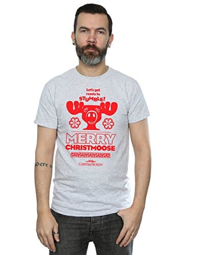 Image of National Lampoon's Christmas Vacation Men's Merry Christmoose T-Shirt XX-Large Sport Grey