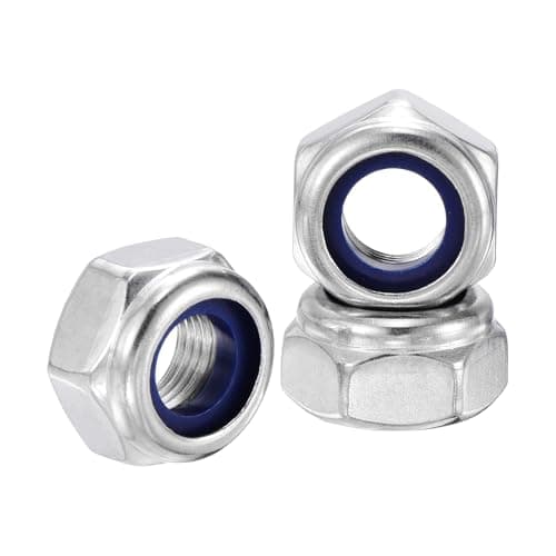Image of Kozelo 20Pcs Nylon Locking Hex Nuts - [M10-1], 304 Stainless Steel Hardware Nuts, Silver, for Automotive, Aerospace, Industrial Applications Use