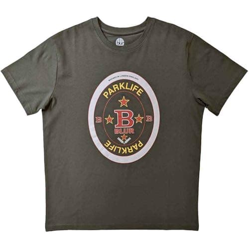 Image of Blur Parklife Beermat Official Tee T-Shirt Mens Unisex (XX-Large) Green