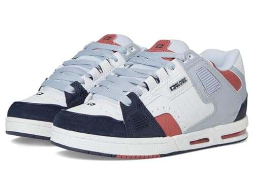 Image of Globe Sabre Mens Skate Trainers in White Navy Red - 9 UK