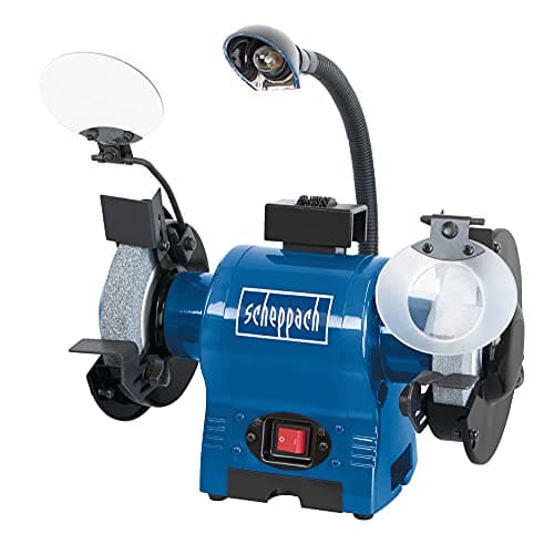 Image of Scheppach BG150 Bench Grinder | 370W | 150mm Grinding Wheels | K36 & K60 | LED Work Light