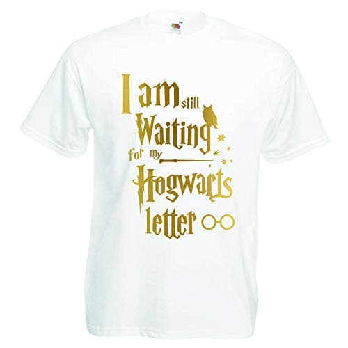 Image of I Am Still Waiting for My Hogwarts Letter T-Shirt - Harry Potter Inspired Wizard Magic Birthday Gift Adult T Shirt Sizes S - XXXL (XLarge, White)