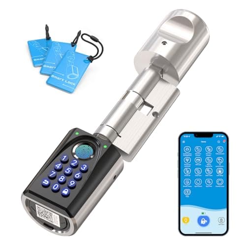 Image of WELOCK Smart Lock ToucD41, Fingerprint Password Lock,Security Keyless Entry Door Lock for RFID Card,Bluetooth App and WiFi Control,Adjustable Euro Cylinder for 50-100 mm Doors