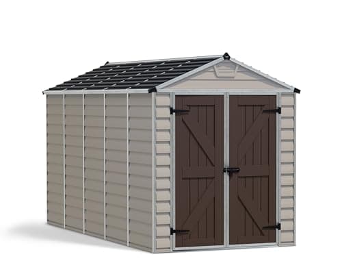Image of Canopia by Palram SkyLight Shed Durable Storage with Shelf (6x12, Tan)