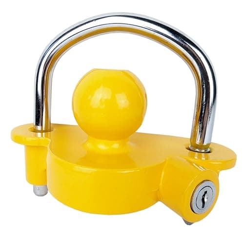 Image of Hyfive Universal Tow Ball Trailer Hitch Lock Security Kit for Caravan - Anti-Theft Coupling Lock With 2 Keys