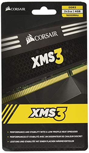 Image of Corsair CMX4GX3M2A1600C9 XMS3 4GB (2x2GB) DDR3 1600 Mhz CL9 Performance Desktop Memory Kit