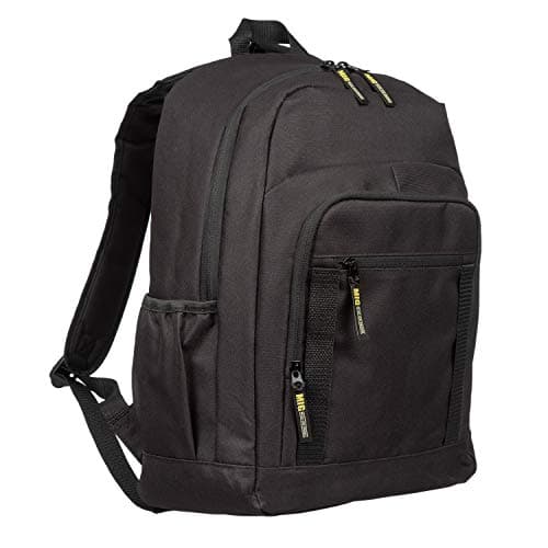 Image of Mens Large Multi Compartment Backpacks by MIG, Ideal for Work, Travel, Sports and Gym. (Black)