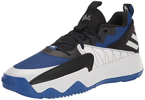 Image of adidas Unisex-Adult Dame Certified Basketball Shoe, Team Royal Blue/White/Black, 13 Women/12 Men