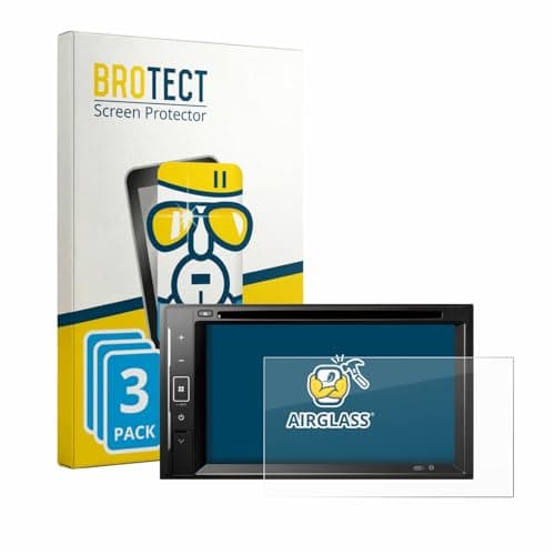 Image of brotect Glass Screen Protector Film compatible with Pioneer DMH-A240DAB (3 Pack) - Glass-Foil 9H Protection [Scratch Resistant, High Clarity]