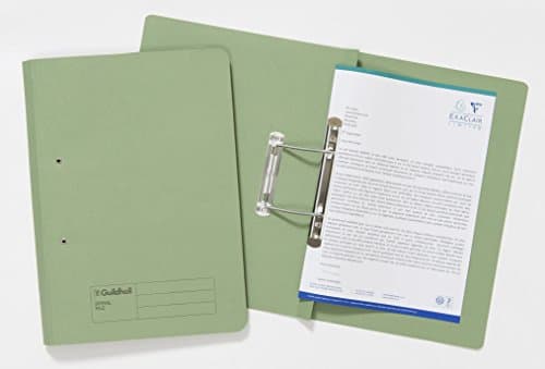 Image of Exacompta - Ref 346-GRNZ - Guildhall - Document Spiral Files, 285gsm Medium Weight Spring Manilla, 355x250mm, Metal Spring Mechanism, Blue Angel Certified - Green, Pack of 25