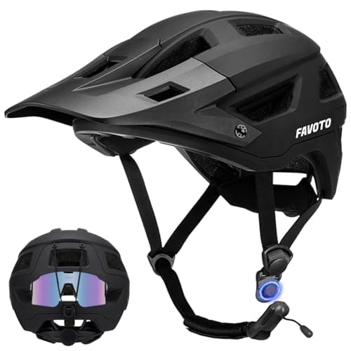 Image of Favoto Mountain Bike Helmet Lightweight - MTB Road Magnetic Buckle Bicycle Helmet for Men Women - Adjustable Black Cycling Helmet for Adults Youth with CE Certificated Size M
