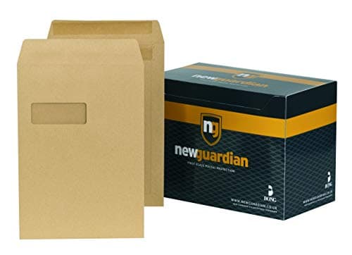 Image of New Guardian Envelopes Heavyweight Pocket Press Seal Window Manilla C4 [Pack of 250]