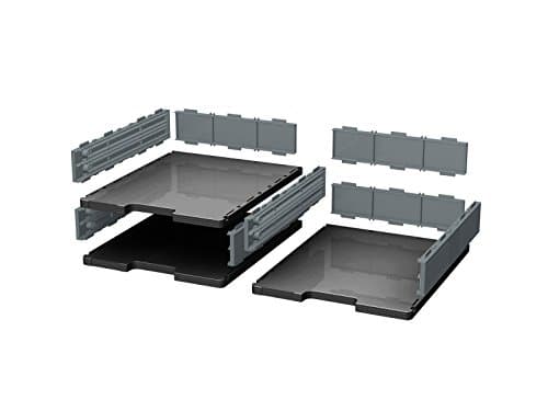 Image of Exacompta - Ref 340714D - Modulodoc Set ECOBlack - Normal Cases - Suitable for A4+ Documents, Holds Up to 3kg, Flexible Office Organisation- Black/Mouse Grey