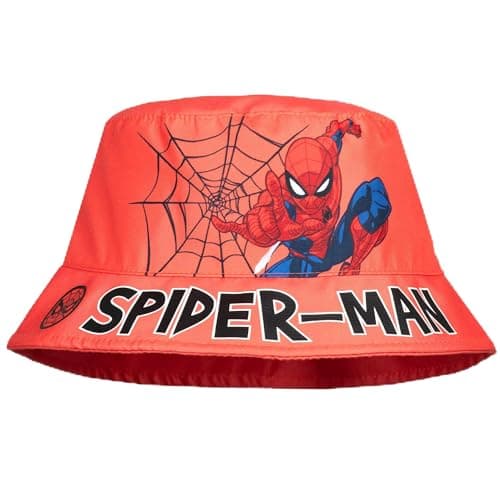 Image of Marvel Spiderman Bucket Hat for Boys Age 3-9 Summer Hat for Kids Lightweight Breathable Sun Hat Gift for Boys Red