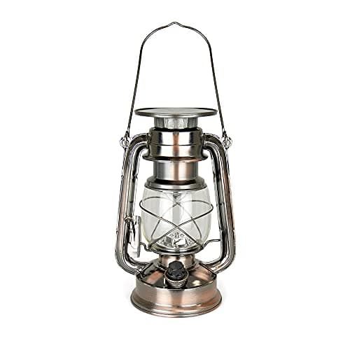 Image of HomeLife Nova Scotia Solar LED Storm Lamp with 15 Bright LED's / Carry Handle / Weatherproof Design / Solar Rechargeable / Variable Dimmer Settings / Energy Saving - D1202CP - Copper