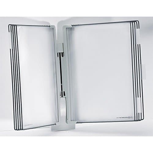 Image of Tarifold Office Wall Display Unit with 5 Clip-on Index Tabs and 10 Pockets A4 Grey Ref 714300