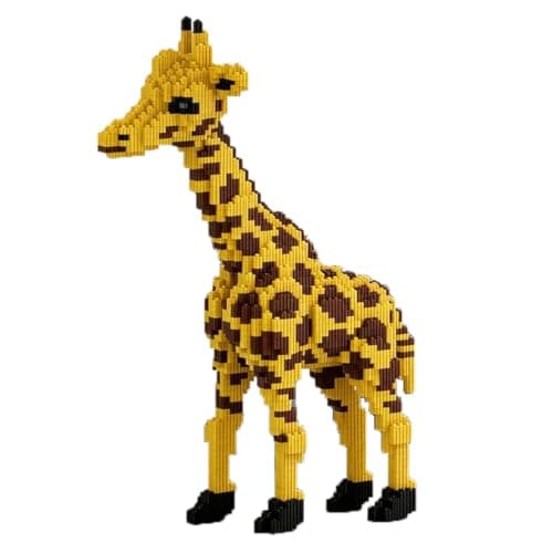 Image of SANFUNET Giraffe Micro Building Blocks Set, 3740 PCS Large Animal Model Construction Kit for Adults, DIY Challenging Bricks Toy, Home Office Decoration & Birthday Gift for Teens