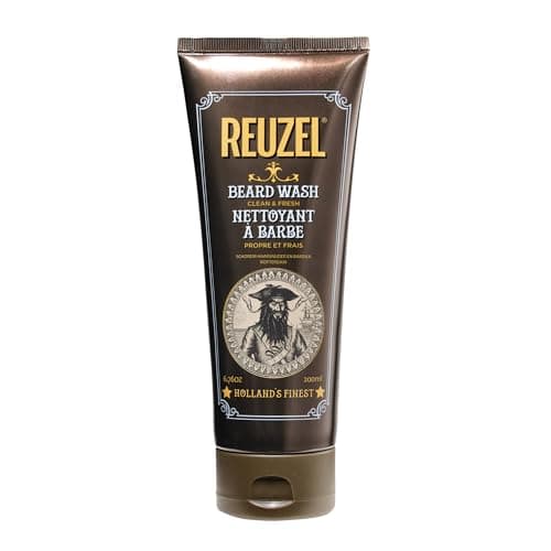 Image of Reuzel Clean & Fresh Beard Wash, Hydrating Beard Shampoo for Men, Cleanses, Conditions & Softens Beard Hair, Helps Reduce Itch & Flaking, Shea Butter, Calendula & Apricot Oil, Vegan 200ml