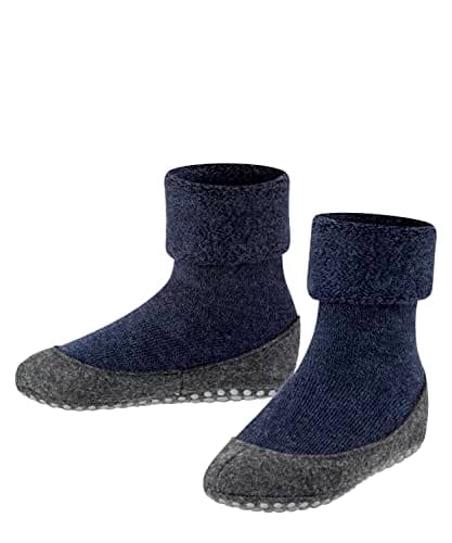 Image of FALKE Unisex Kids Cosyshoe K Hp Wool Grips On Sole 1 Pair Grip socks, Blue Dark 6680, 3/3.5 UK
