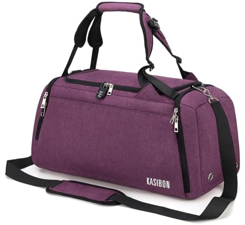 Image of Sports Duffle Bag with Shoes Compartment and Wet Pocket, 42L Waterproof Gym Bag for Men and Women, Durable Travel Duffel Bag with Shoulder Strap and Combination Lock