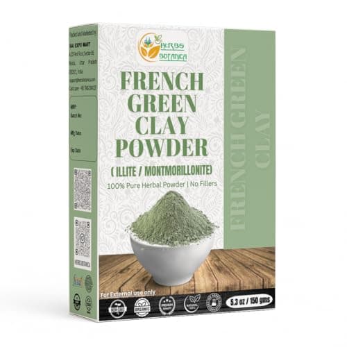 Image of Herbs Botanica French Green Clay Powder Montmorillonite Clay Skin Softening Mask | Detoxifies Skin | Mascarilla De Arcilla Verde Francesa | 150gms / 5.30 oz