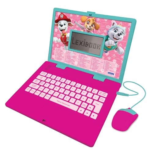 Image of LEXIBOOK, Paw Patrol, Educational and Bilingual Laptop in English/German, Toy for children with 124 activities to learn, play games and music, Pink, JC598PAGi3