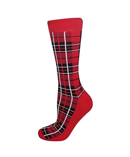 Image of Mens Red check Mens Rich Cotton Red Tartan Socks, 43627