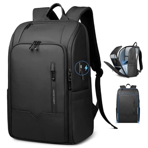 Image of HEROIC KNIGHT Business Backpack for 15.6 Inch Laptop with USB Charging Port, Waterproof Rucksack with Anti-Theft Pocket Travel Daypack for Daily Work College 25L -Black