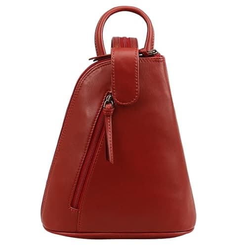 Image of Lloyd Baker London Genuine Leather Women’s Compact Backpack | Bhiwani- Red (Berry)