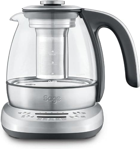 Image of Sage - The Tea Maker Compact - Smart Tea Infuser with 5 Presets for Green, White, Oolong, Herbal & Black - Variable Temperature & Steep Time - 4 Cup / 1L Capacity - Smoked Hickory
