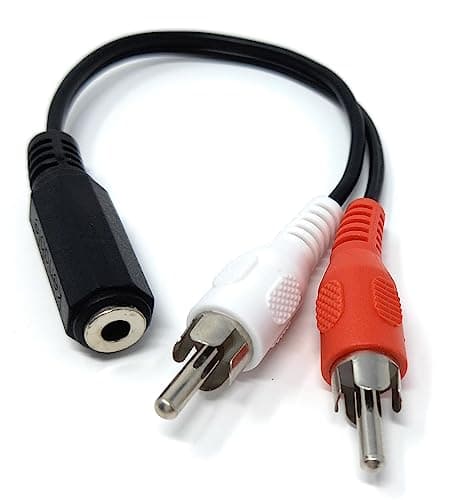 Image of DRUT 1pcs 3.5mm Stereo Jack Socket to 2 x RCA Phono Jack Plugs Adapter AUX Splitter Cable Lead Black