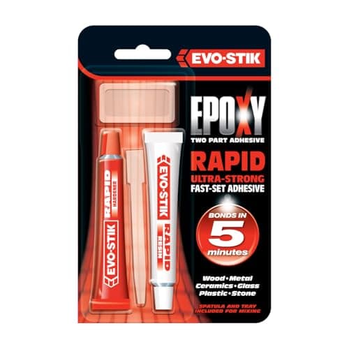 Image of EVO-STIK Epoxy Rapid Tubes – 2-Part Multipurpose Epoxy Adhesive | Solvent-Free, Fast-Setting, High-Strength Bond for Metal, Wood, Ceramics & More 2 X 15ml Tubes