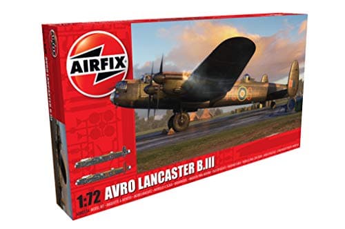 Image of Airfix Model Set - A08013A Avro Lancaster B.III Model Building Kit - Plastic Model Plane Kits for Adults & Children 8+, Set Includes Sprues & Decals - 1:72 Scale Model