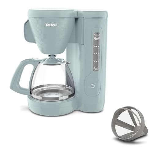 Image of Tefal Morning Filter Coffee Maker - Eucalyptus, 1.25L Capacity, Permanent Reusable Filter, Drip-Stop System, Keep-Warm Function, Easy Fill Water Tank, 1000W, CM2M13G0