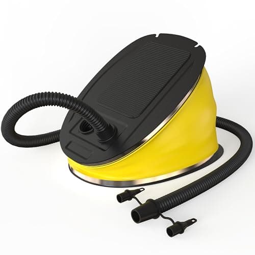 Image of Powerful 5 Litre Foot Pump for All Inflatables, Lightweight Manual Air Bed Pump, Compact Design with 2 Nozzles, Sturdy Air Mattress Inflator