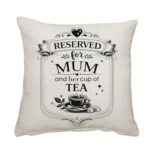 Image of Giftme Reserved for Mum – Funny Tea Lover Quote Decorative Pillow Case| Sofa decor, Home Décor, Linen Pillow/Linen Cushion Cover (Mum)