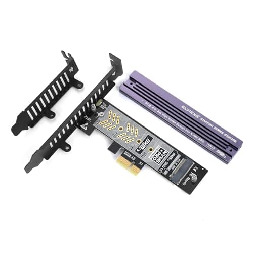 Image of ELUTENG M2 NVMe SSD to PCIe 4.0 x1 Adapter with Aluminum Heatsink, M.2 PCIe Adapter Supports PCI-Express X1 X4 X8 X16 Slots NVMe PCIe Card Low Profile Bracket Max 4TB Support 2230 2242 2260 2280 SSD