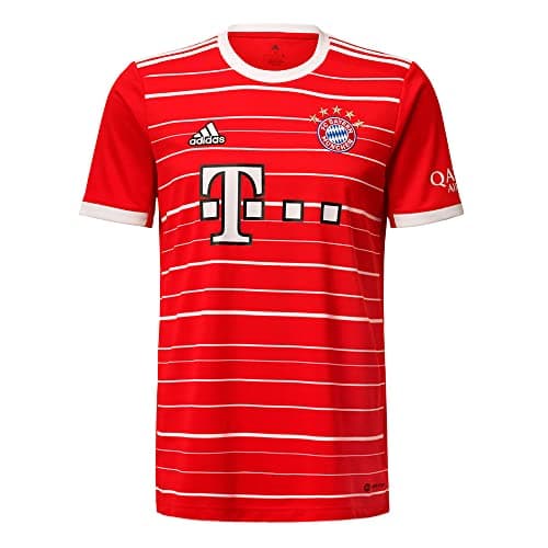 Image of adidas Men's Soccer FC Bayern Home Jersey (as1, Alpha, x_l, Regular, Regular, X-Large) Red
