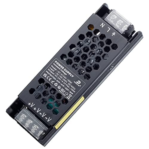 Image of DUSKTEC LED Driver 24V 100W Transformer, Slim LED Power Supply 4.17A Adapter AC 240V to 24V DC, Constant Voltage for Strip Cabinet Lights G4 MR11 MR16 Light Bulbs