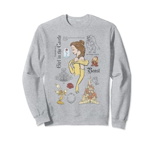 Image of Disney Beauty And The Beast Belle And Friends Sketch Sweatshirt