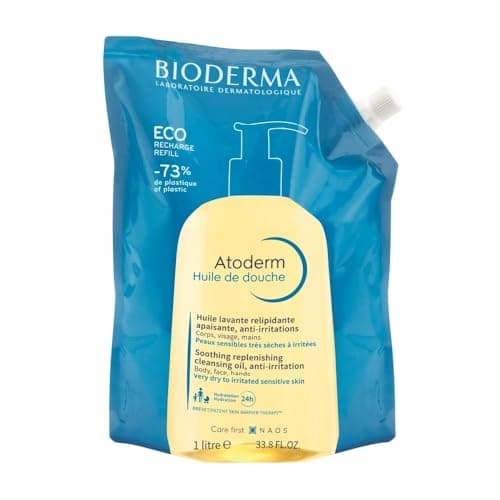 Image of BIODERMA Atoderm Cleansing Shower Oil - Ultra-Nourishing Body Wash for Very Dry Sensitive Skin - Eco Refill 1L