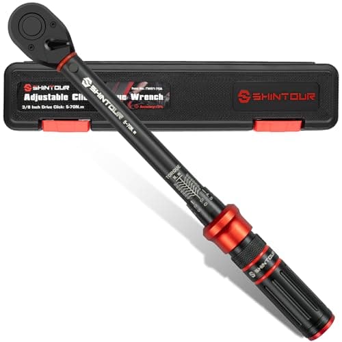 Image of SHINTOUR 3/8" Drive Torque Wrench,Small Click Torque Wrench Bike 5-70 Nm, Dual-Direction Adjustable 72 Tooth with Dual Range Scales, High 3% Precision for Bicycle, Motorcycle and Car Repair