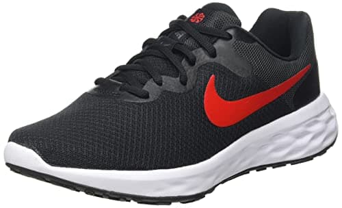 Image of NIKE Men's Nike Revolution 6 Nn Sneaker, Black Univ Red Anthracite, 11 UK