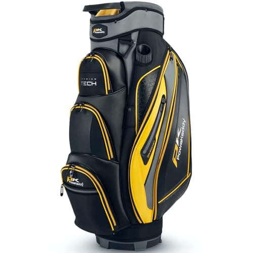 Image of PowaKaddy PREMIUM TECH GOLF CART TROLLEY BAG - BLACK/YELLOW