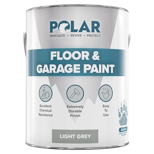 Image of Polar Light Grey Floor & Garage Paint - 5 Litres | Ideal Garage Floor Paint for Garages, Warehouses & Concrete Floors | Hard Wearing & Slip Resistant | Mid-Sheen Finish | Interior Use
